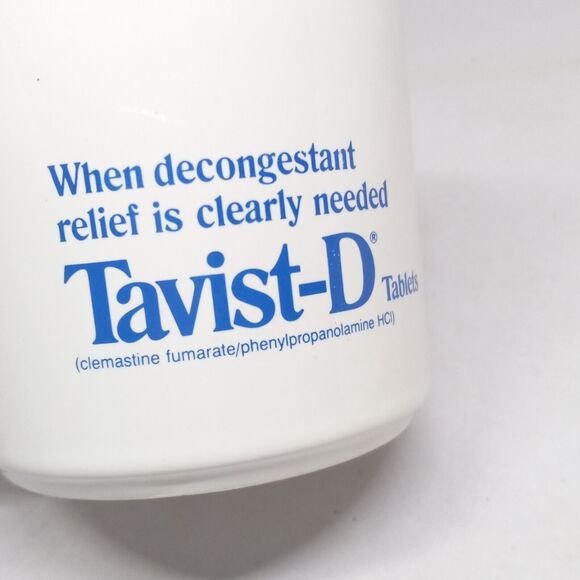 Tavist-D Promotional Pharmaceutical Ceramic Mug Cup-Decongestant Pills-8 oz - Picture 5 of 9